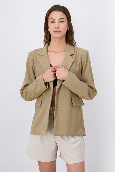 Saco aplicaciones brillos BEIGE