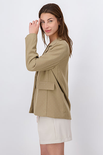 Saco aplicaciones brillos BEIGE