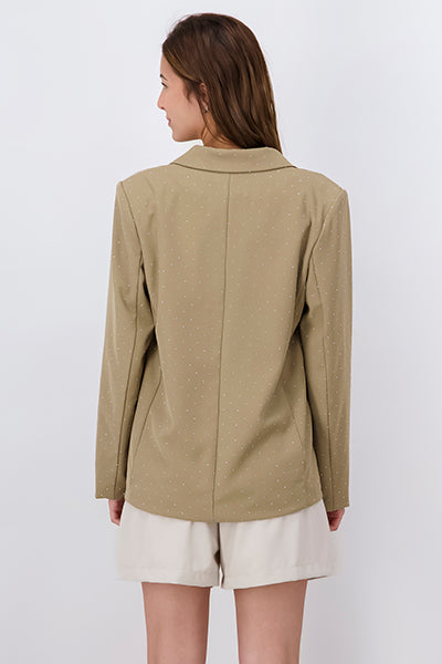 Saco aplicaciones brillos BEIGE