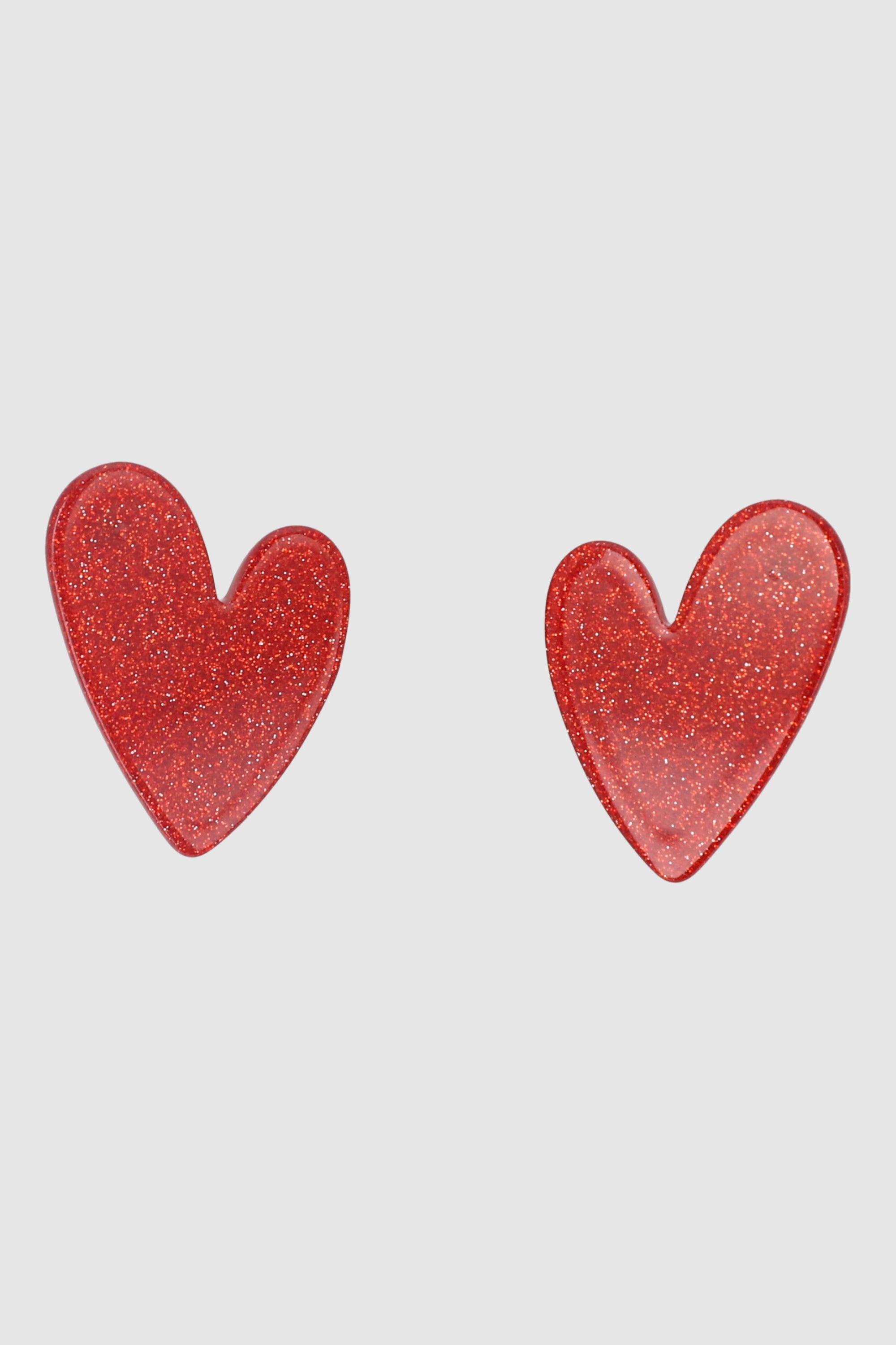 Aretes Corazon Glitter ROJO