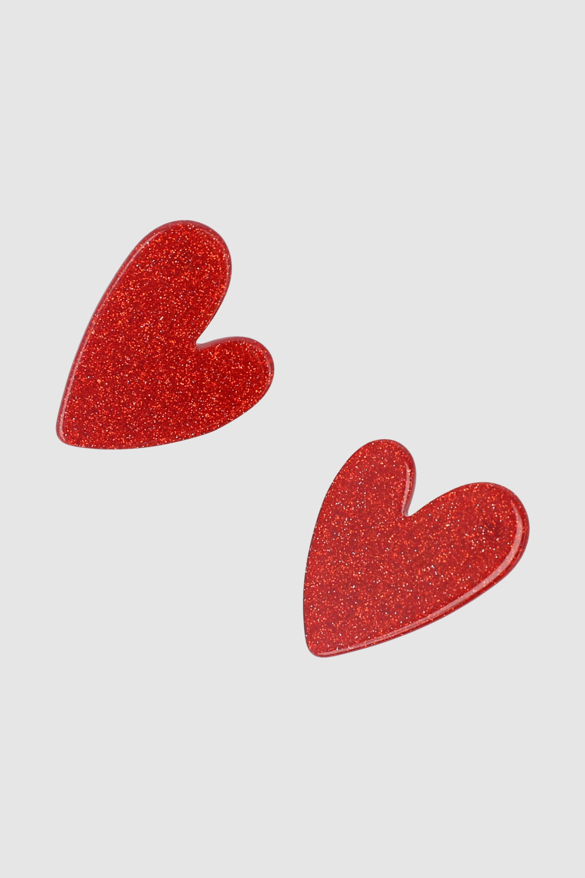 Aretes Corazon Glitter ROJO