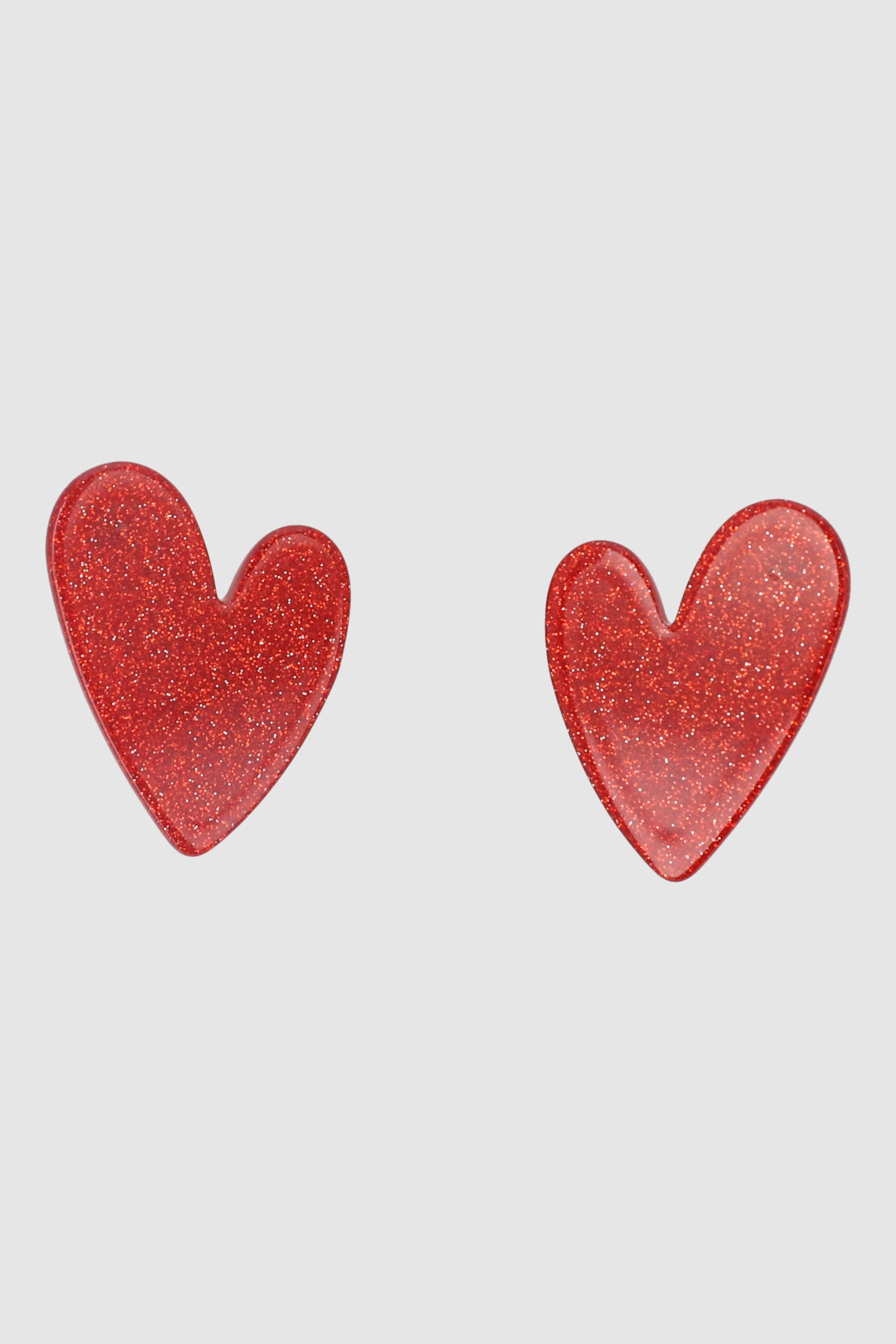 Aretes Corazon Glitter ROJO