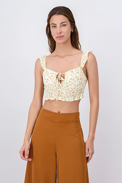 Top crop copas flores NARANJA