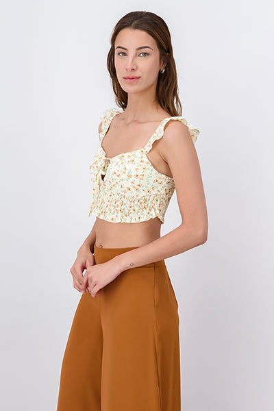 Top crop copas flores NARANJA