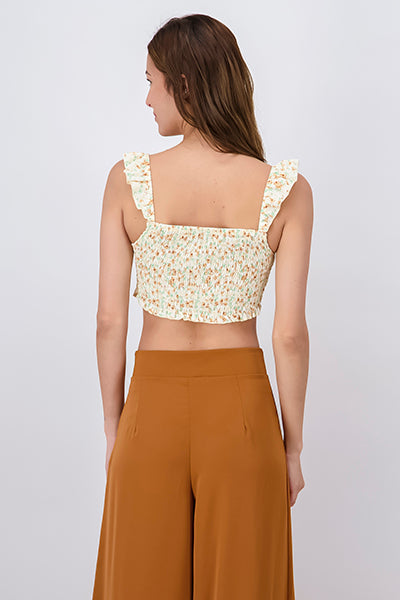 Top crop copas flores NARANJA