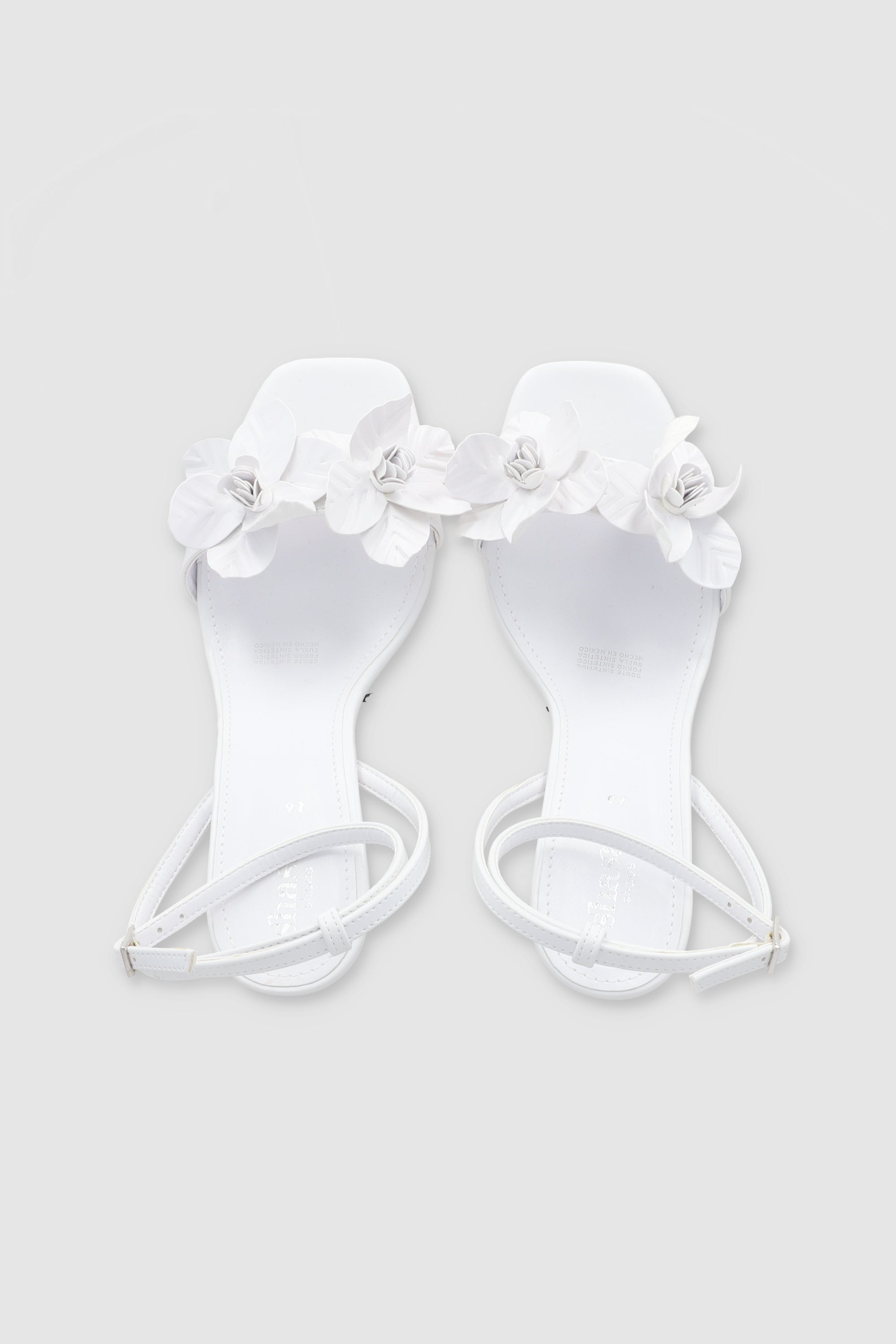 3D tropical flowers heel WHITE