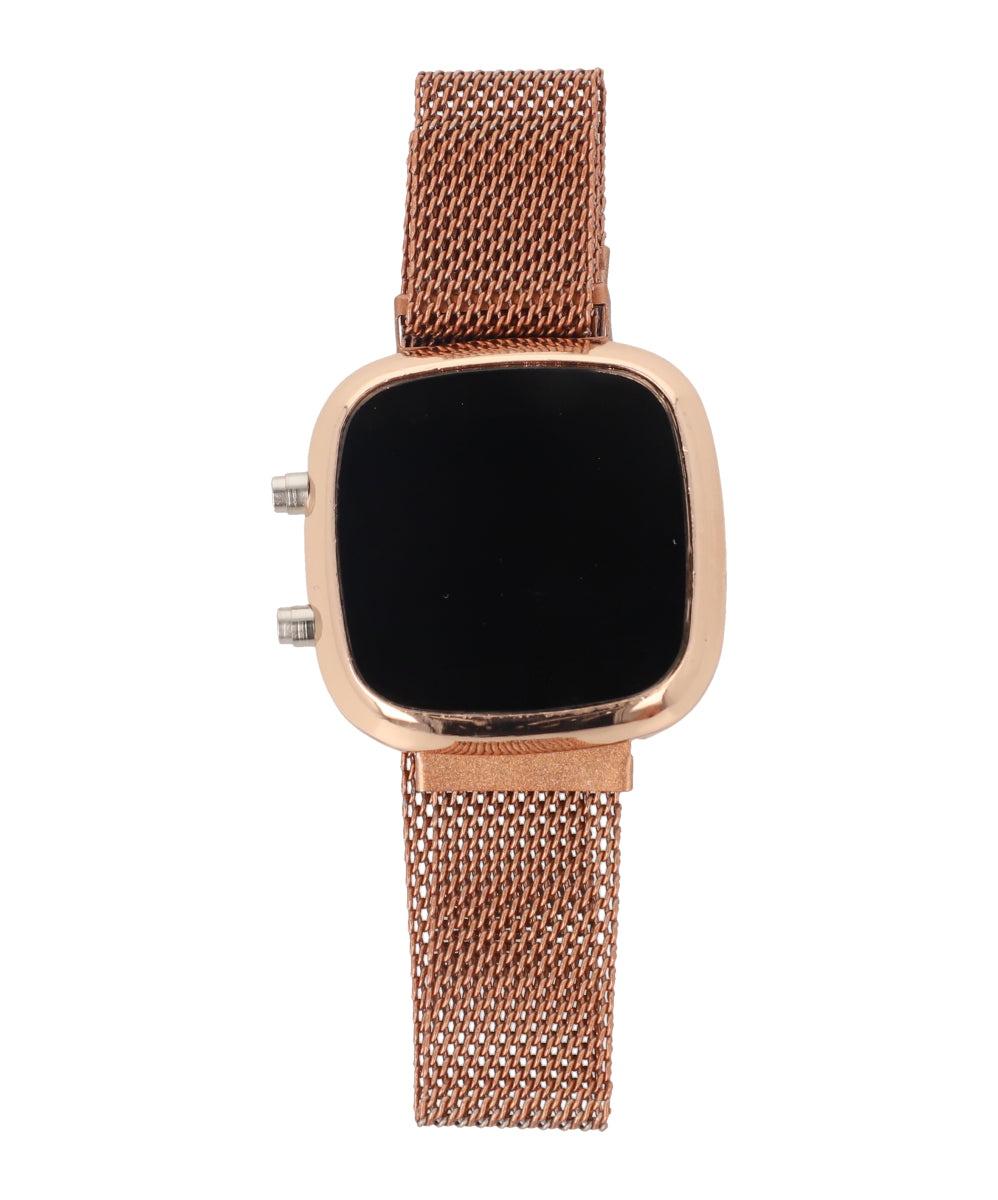 Square digital clock Rose gold