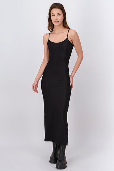 Vestido Maxi Bodycon Abertura NEGRO