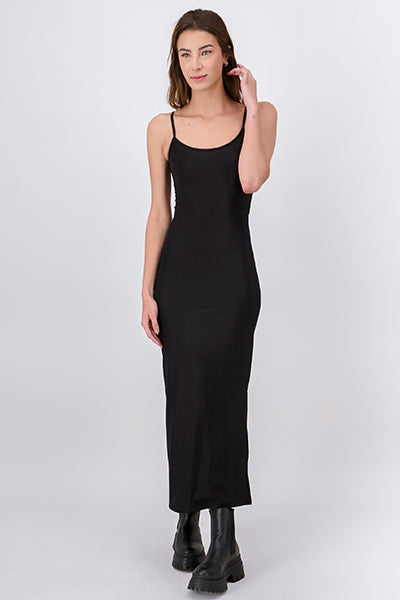 Vestido Maxi Bodycon Abertura NEGRO