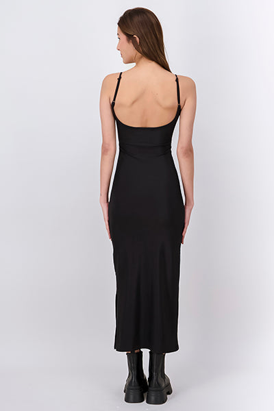 Vestido Maxi Bodycon Abertura NEGRO