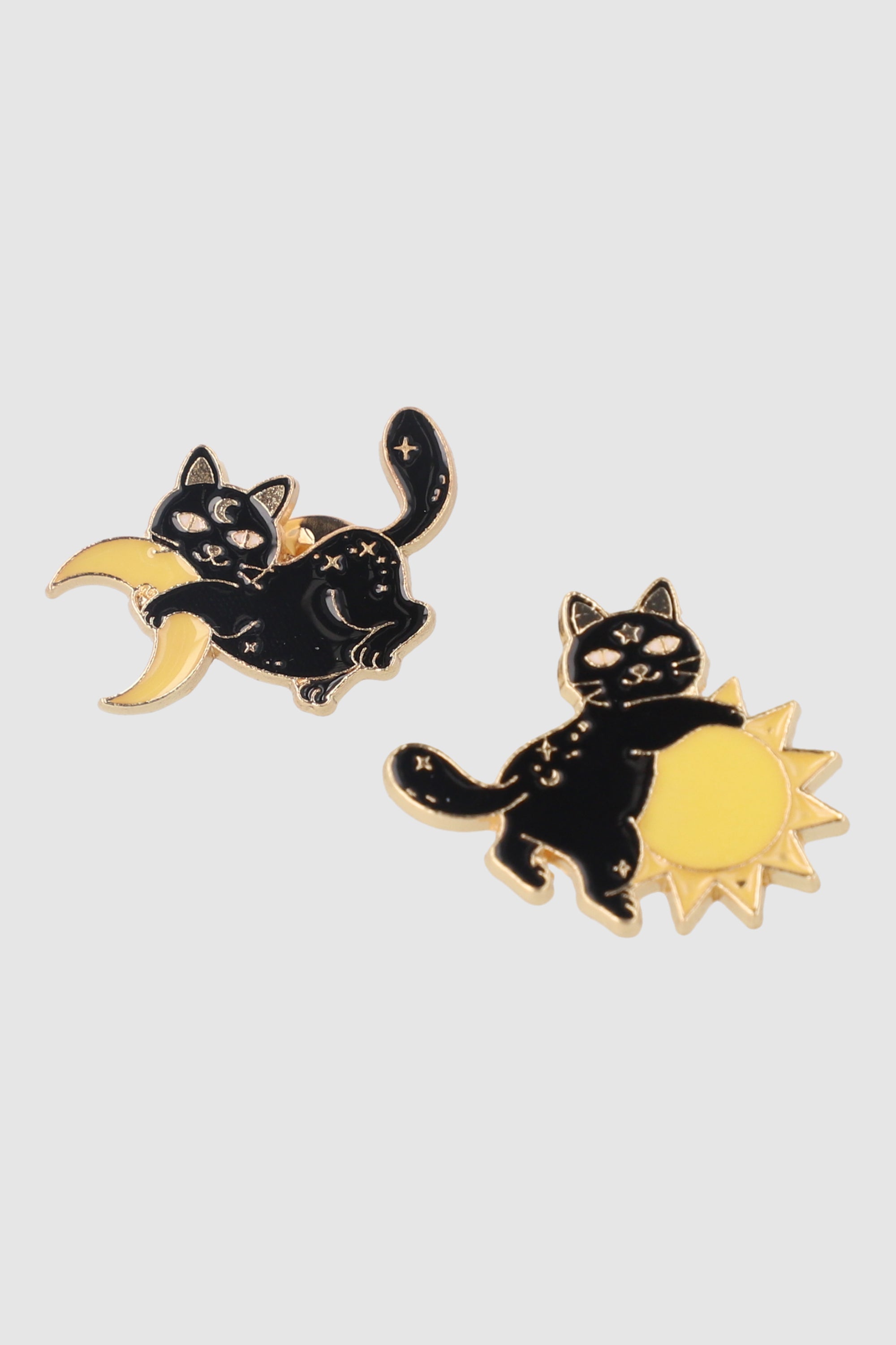 SET 2 PINS CAT SUN AND LUNA BLACK