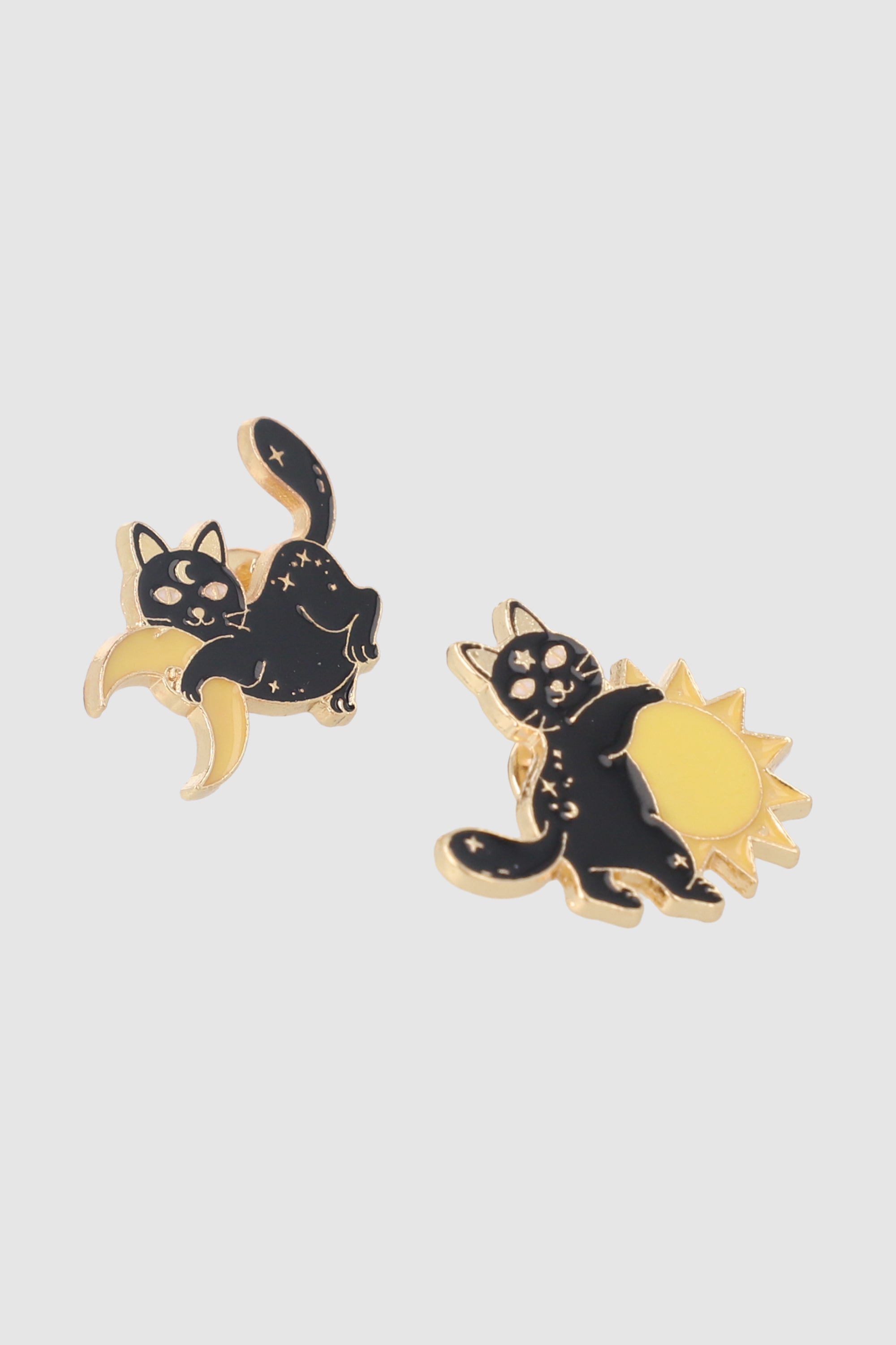 SET 2 PINS CAT SUN AND LUNA BLACK