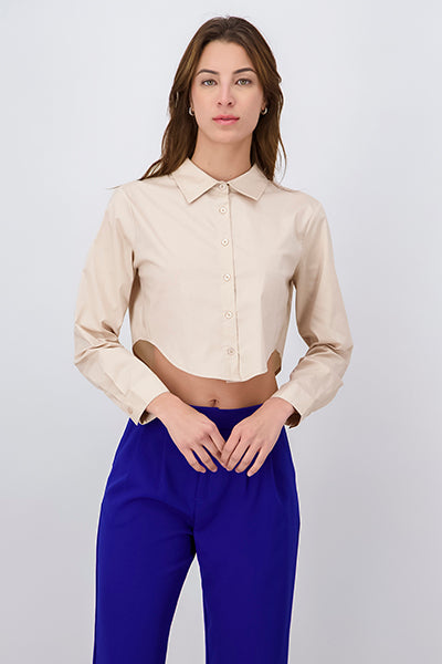 Lisisa Long Manga Crop shirt Khaki