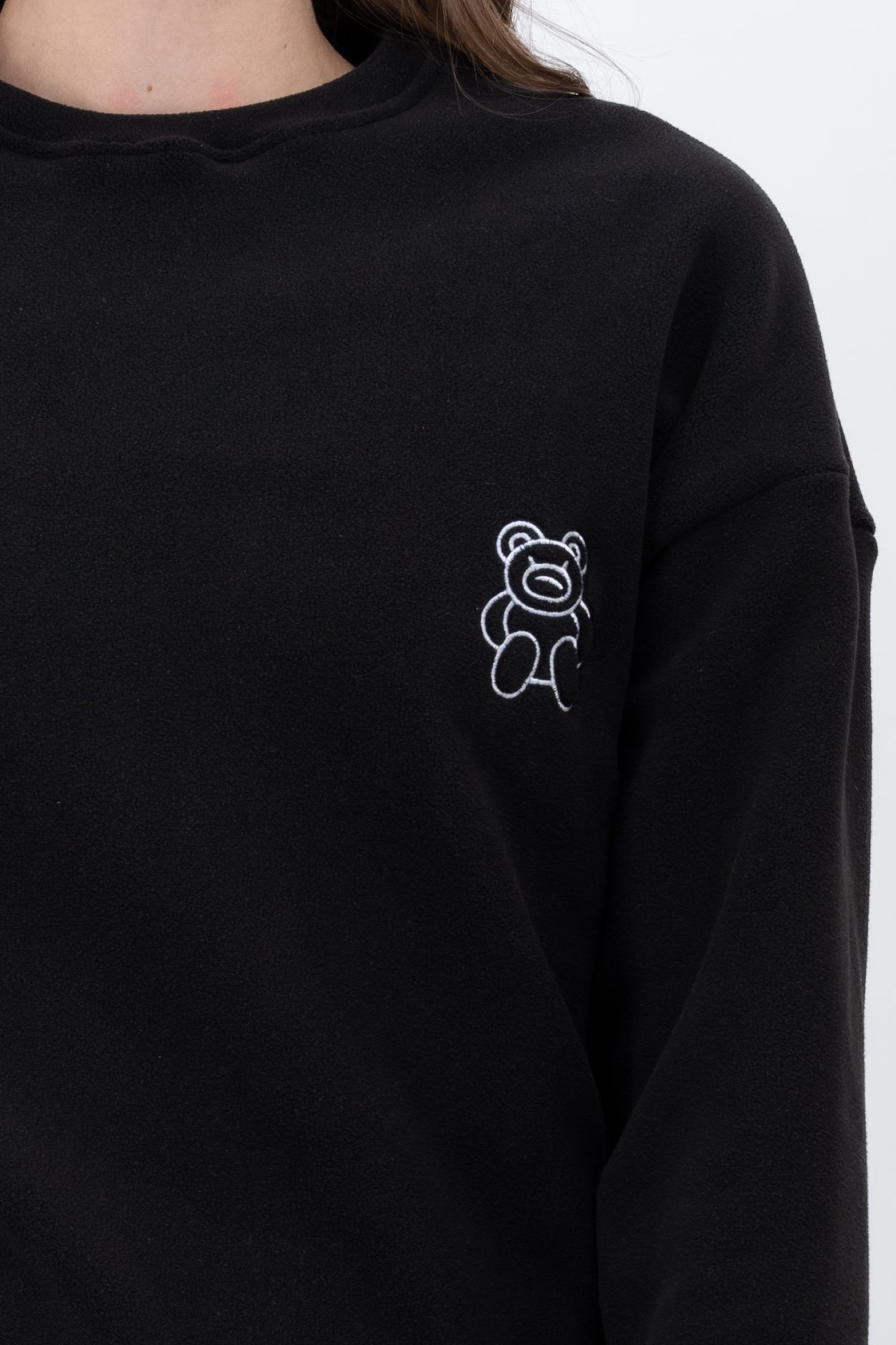 Sweatshirt with embroidered bear BLACK