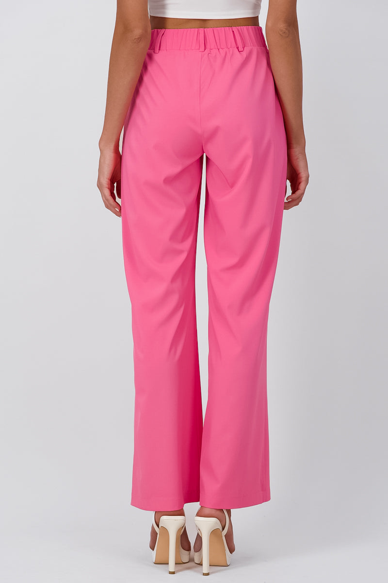 Straight pants tweezers pockets PINK