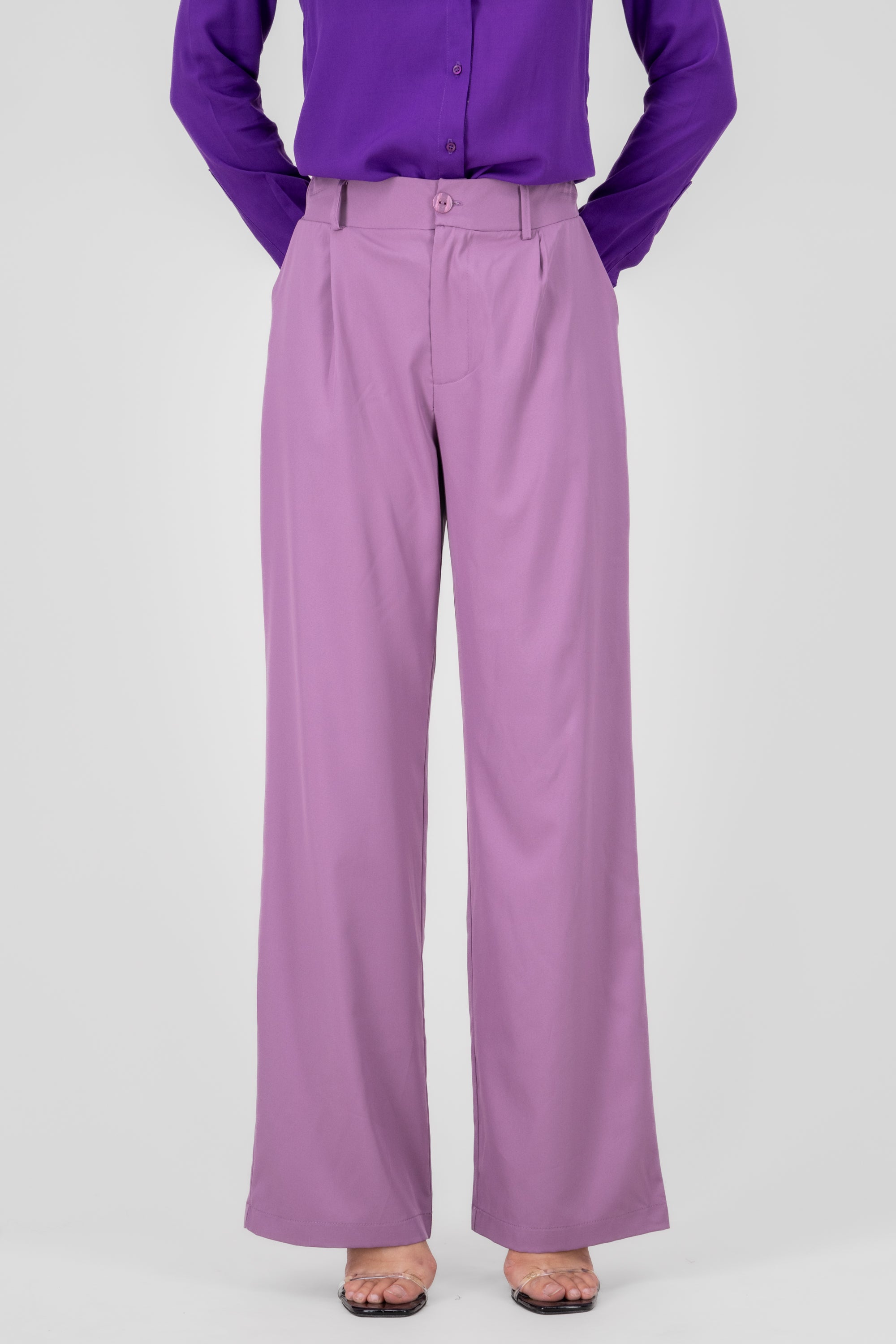 Straight pants tweezers pockets Dark lilac