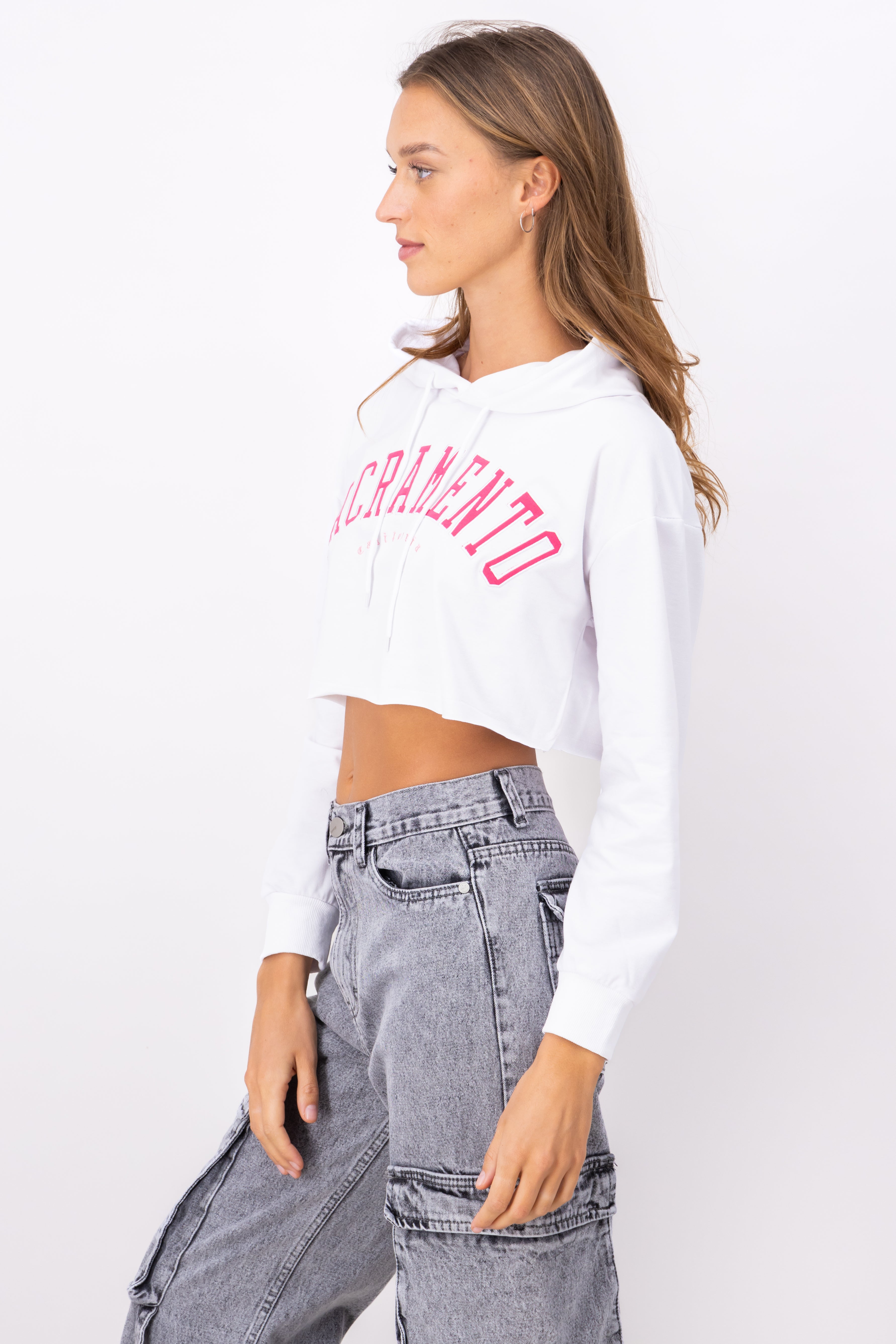 Crop Sacramento California sweatshirt Combo bone