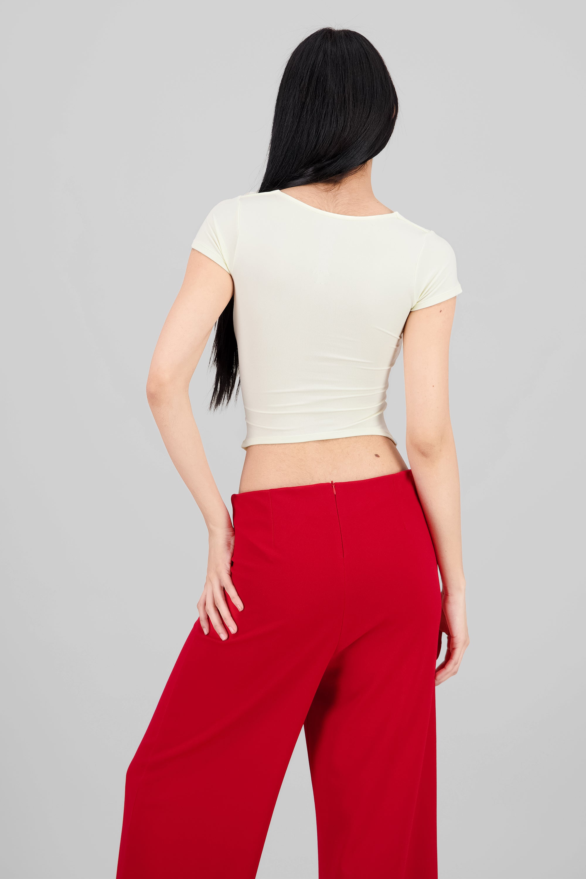 Top licra manga corta AMARILLO PASTEL