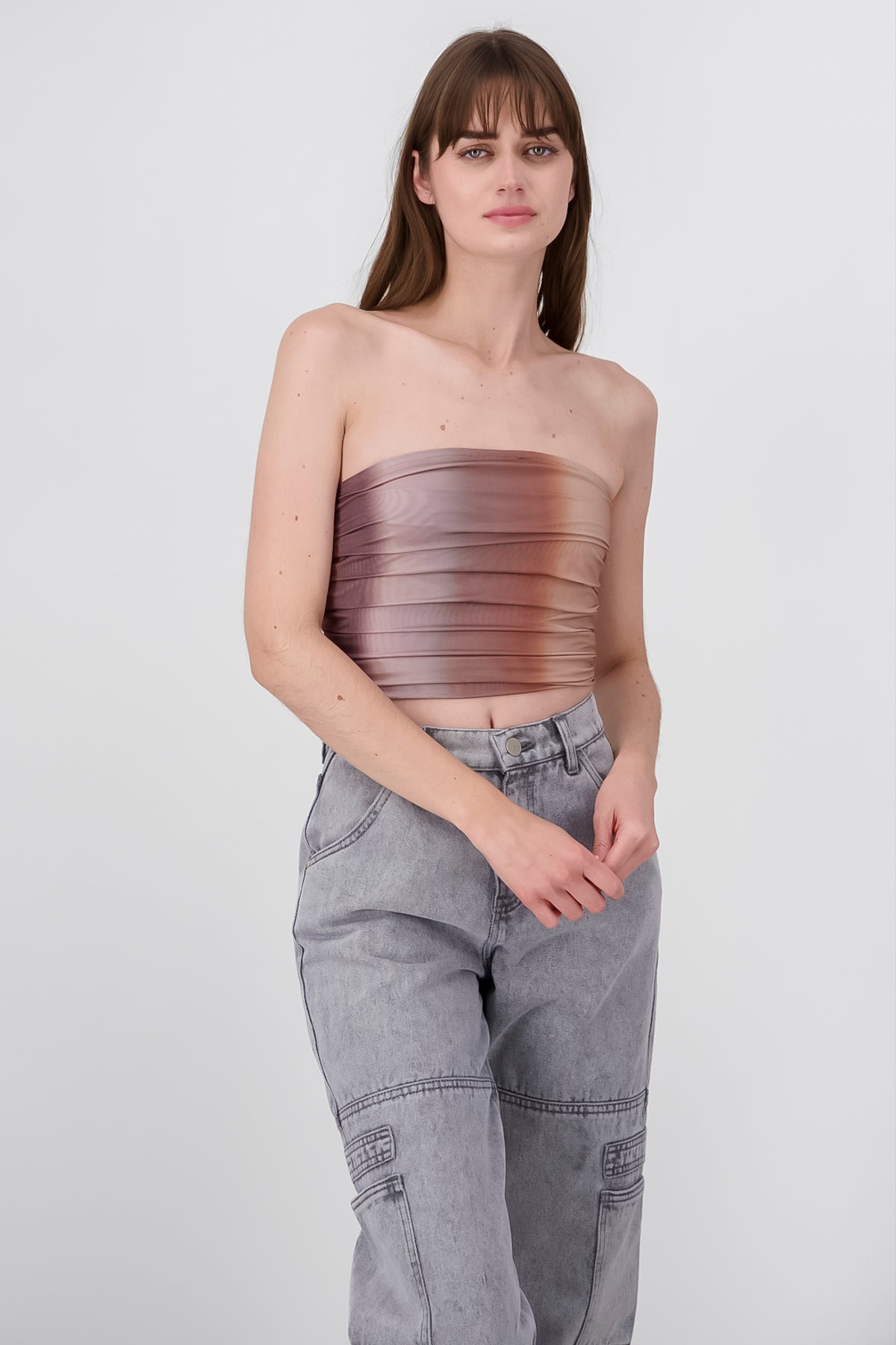 Top strapless degradado CAFE COMBO