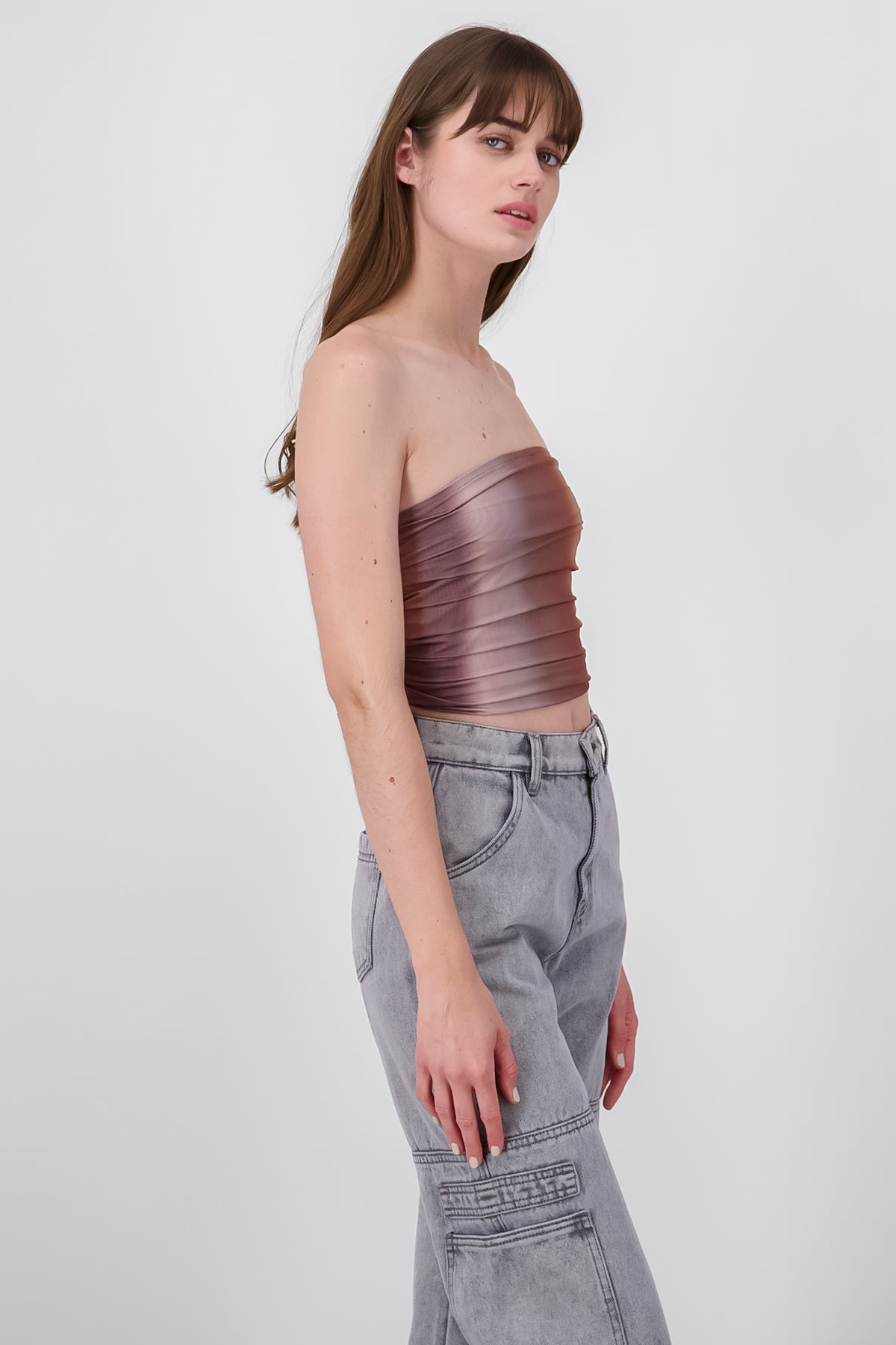 Top strapless degradado CAFE COMBO