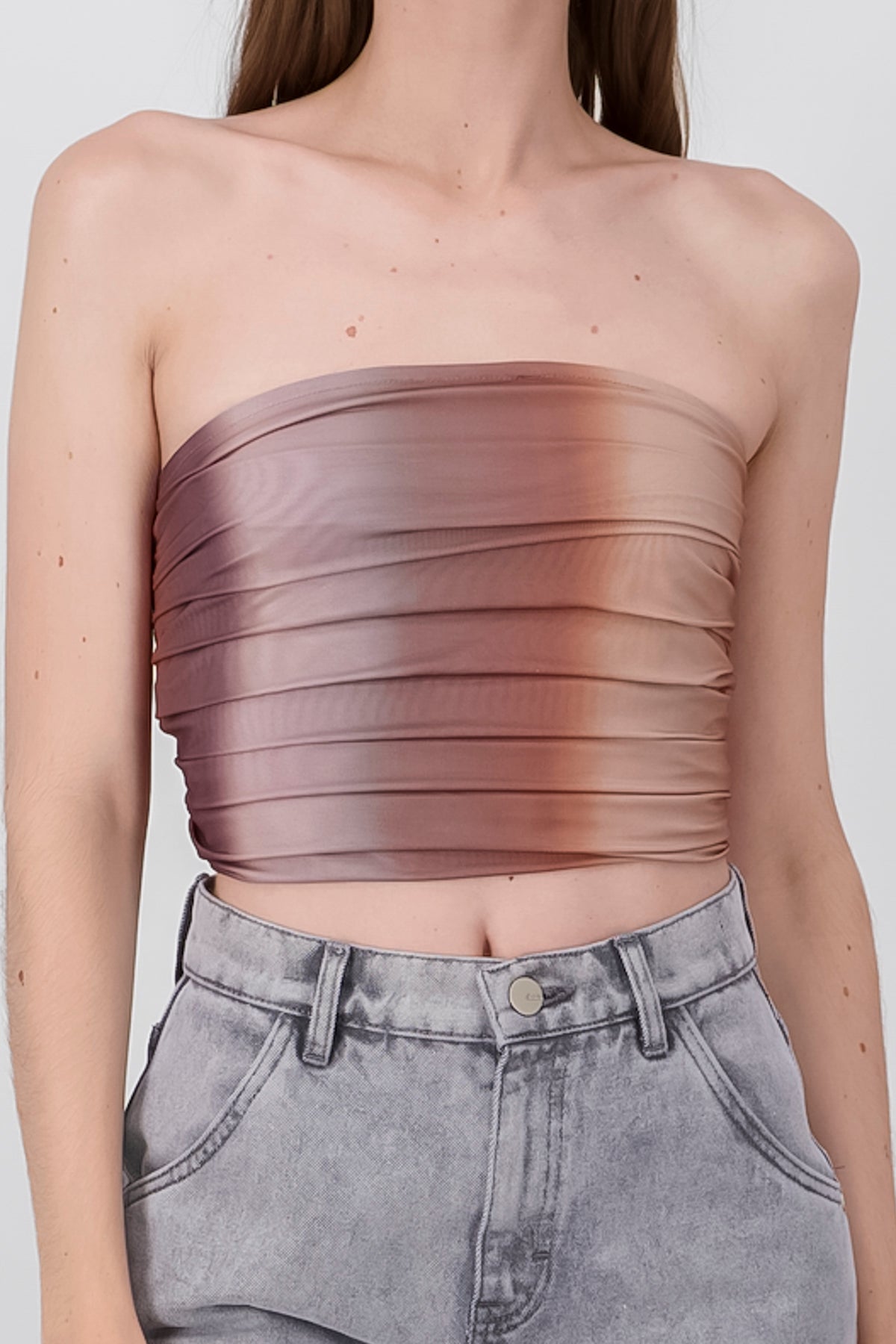Top strapless degradado CAFE COMBO