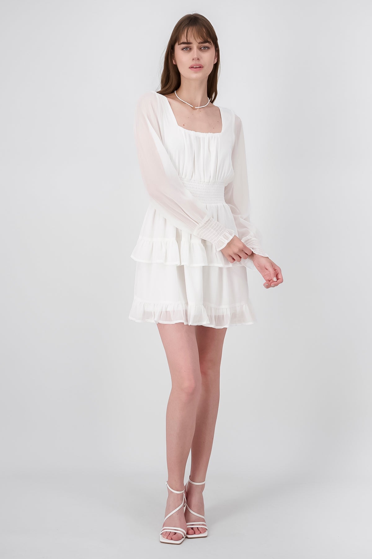 Long sleeve dress Olanes WHITE