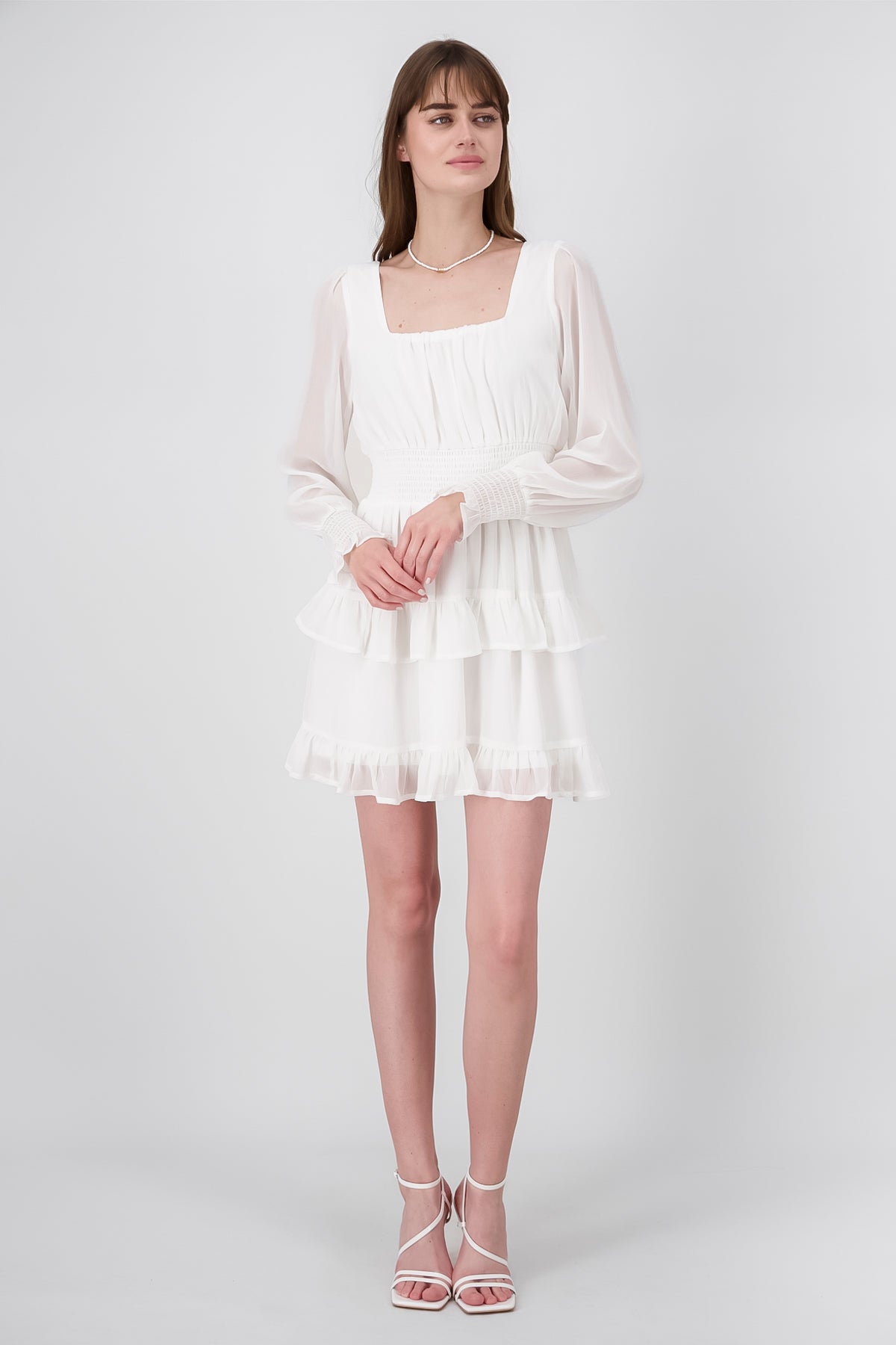 Long sleeve dress Olanes WHITE