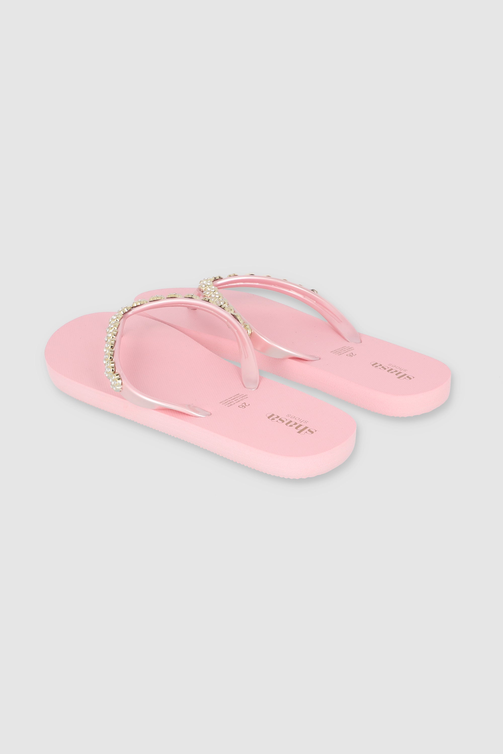 Flip Flops Chinela Flor Brillos PALO DE ROSA