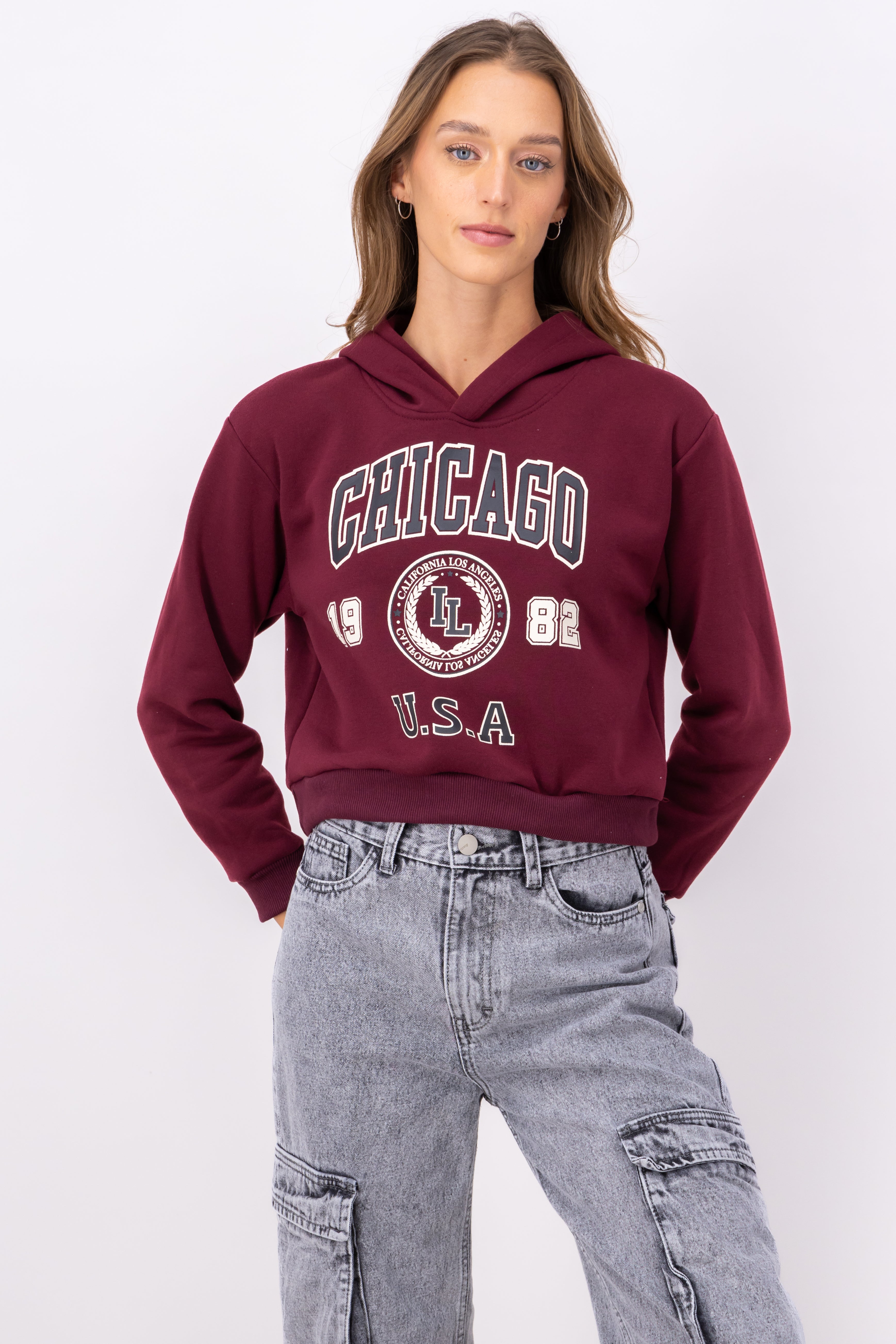 Chicago Print Crop Sweatshirt CAME