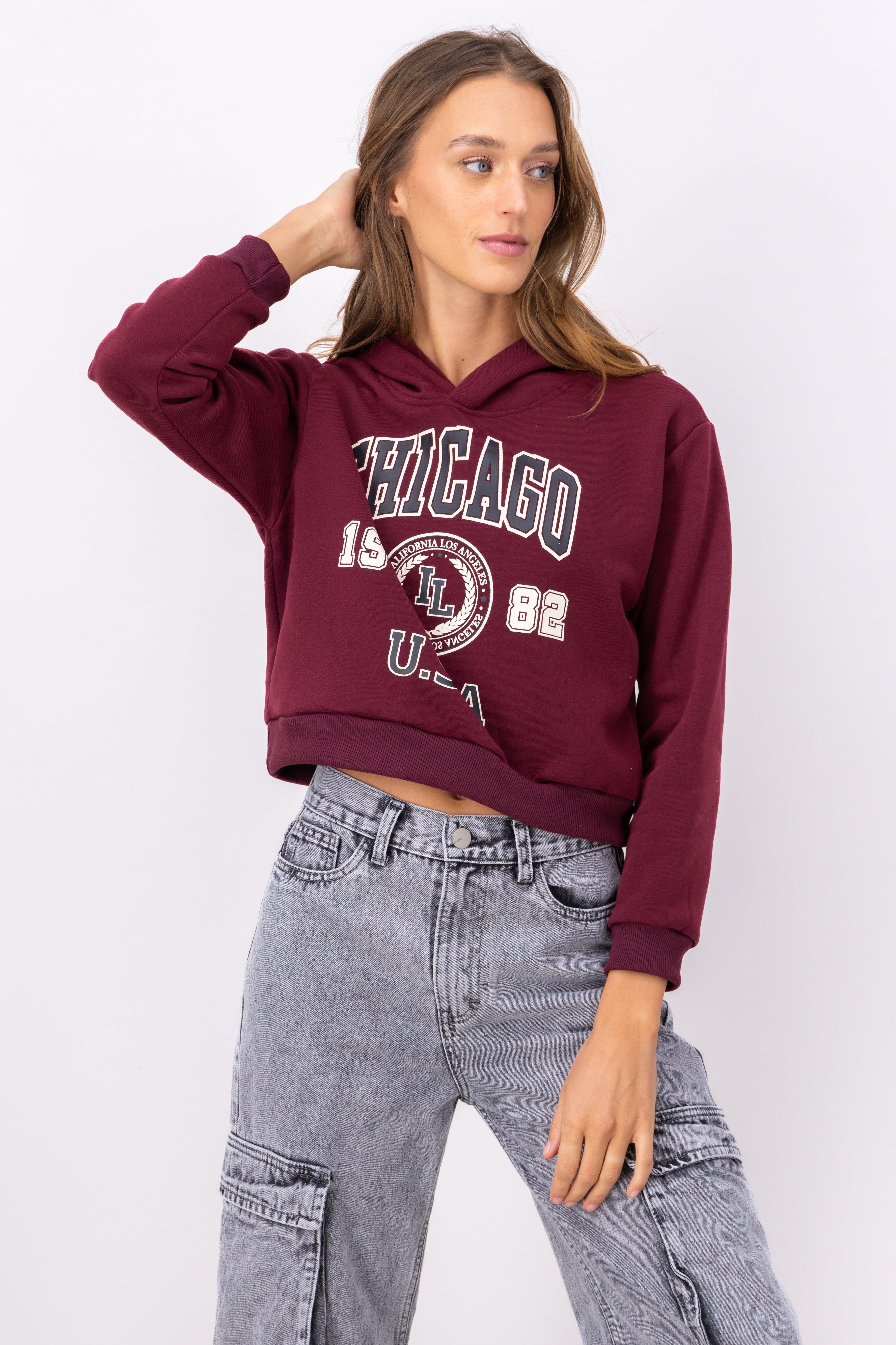 Chicago Print Crop Sweatshirt CAME