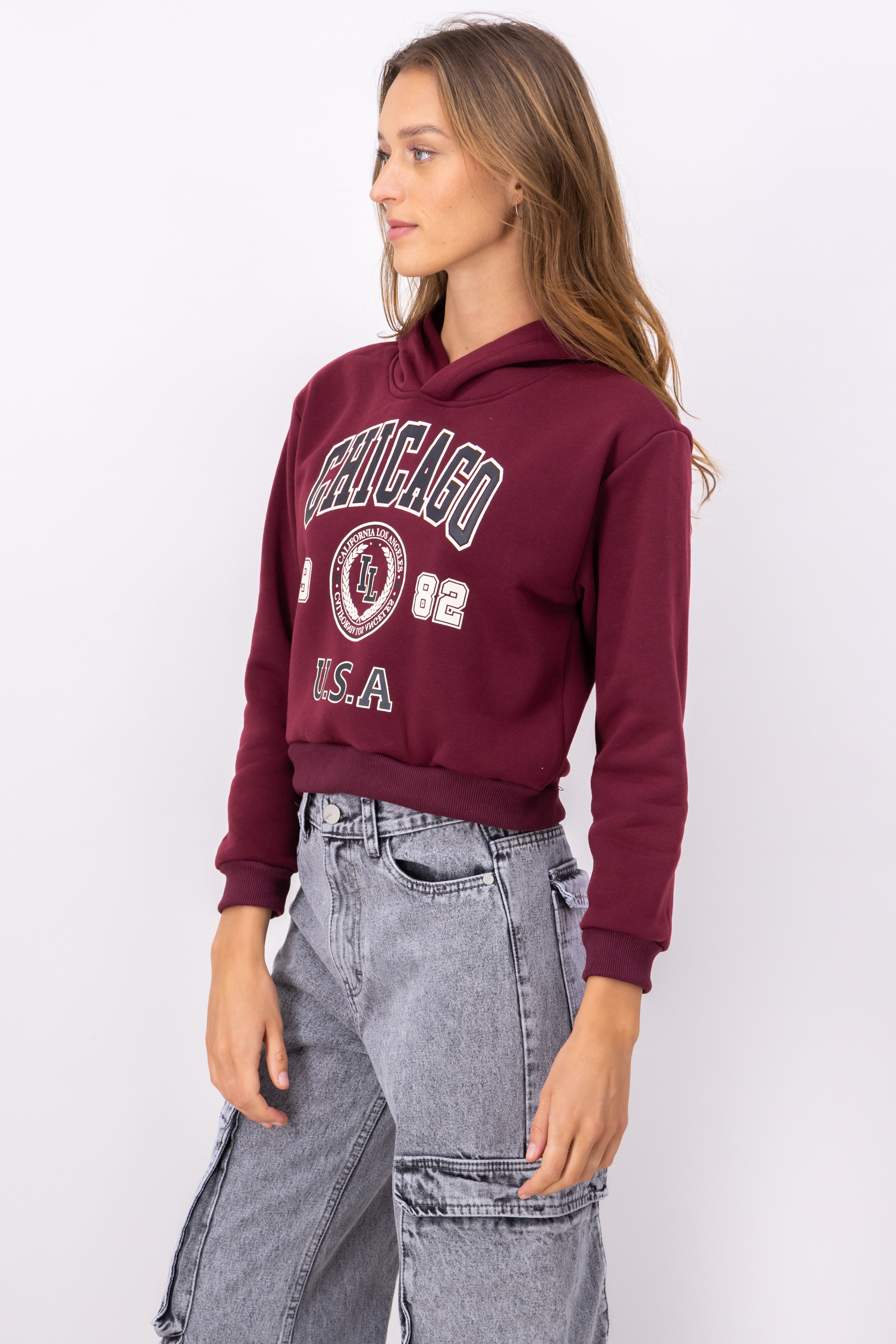 Chicago Print Crop Sweatshirt CAME