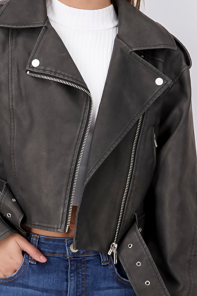 Flevated biker jacket BLACK