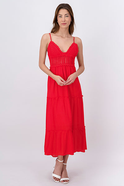 Midi Dress Layers RED