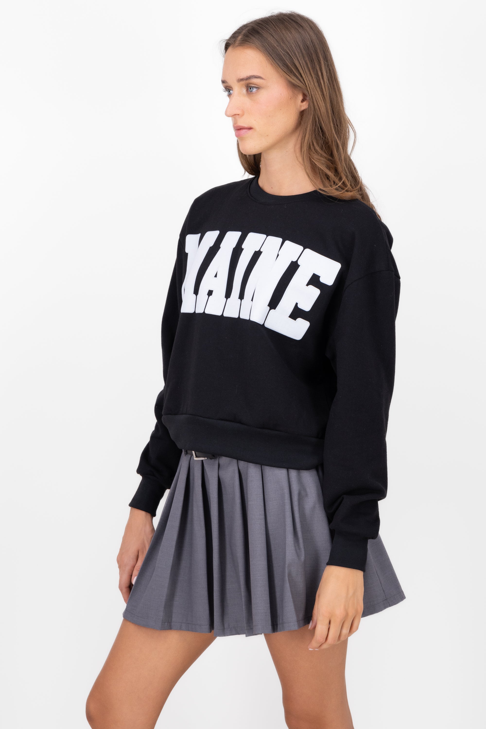 MAINE HYPSTER CROP Sweatshirt BLACK