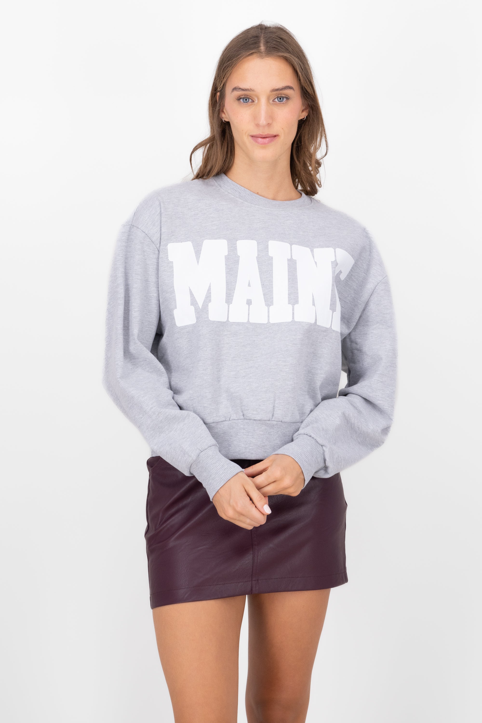 MAINE HYPSTER CROP Sweatshirt GREY