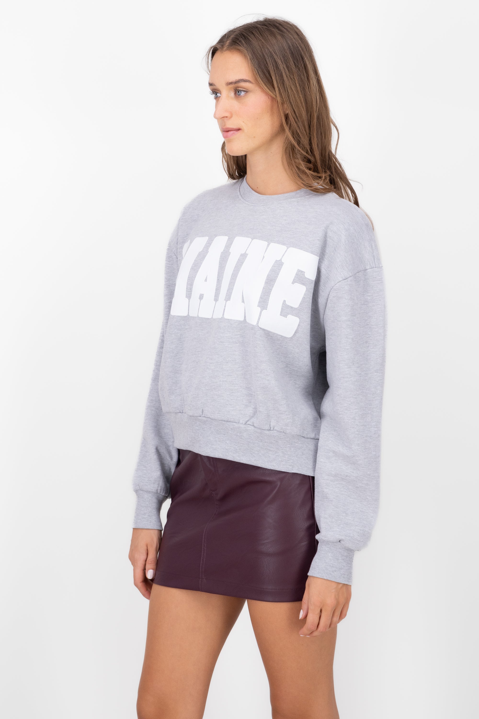 MAINE HYPSTER CROP Sweatshirt GREY