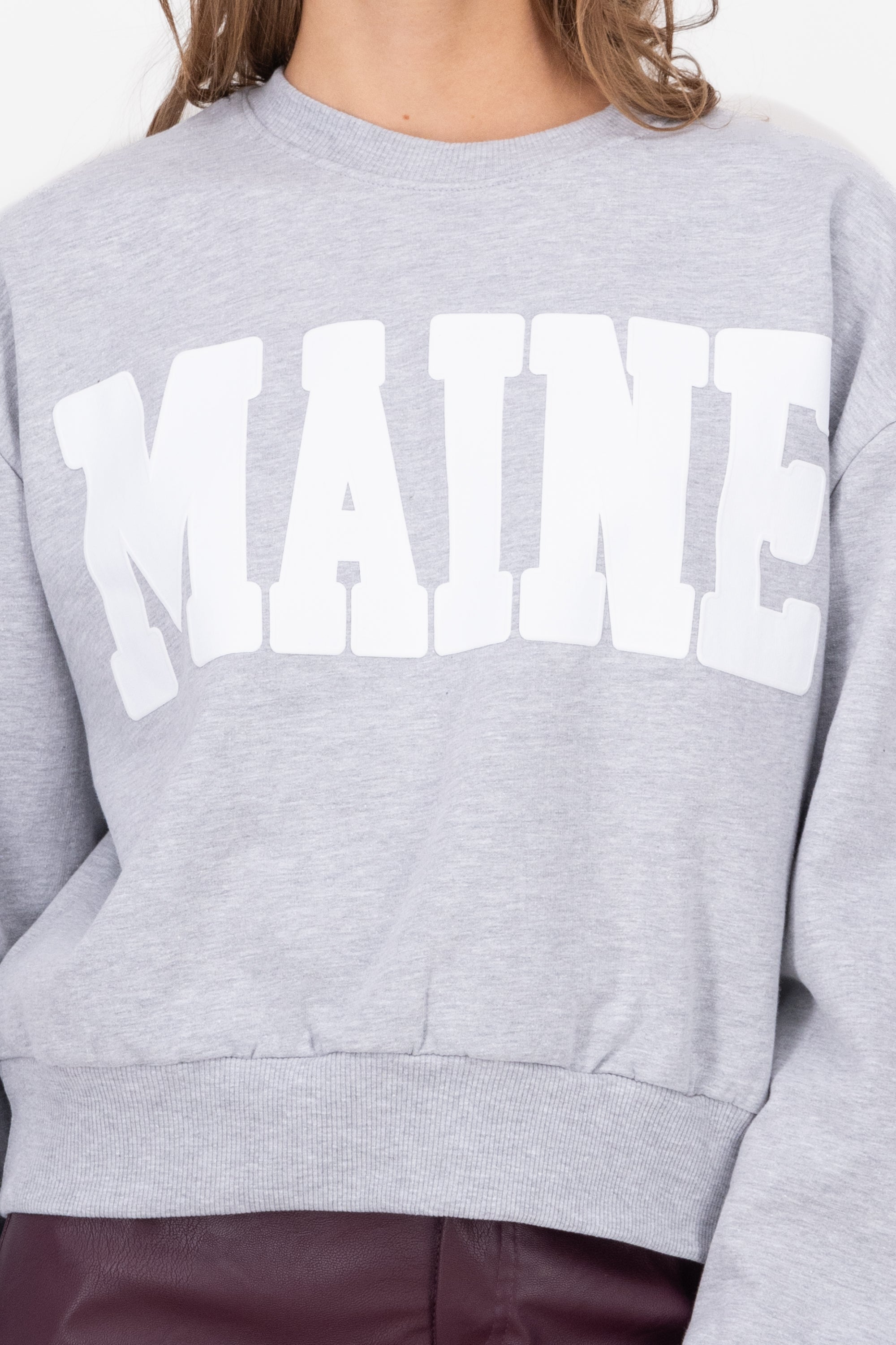 MAINE HYPSTER CROP Sweatshirt GREY