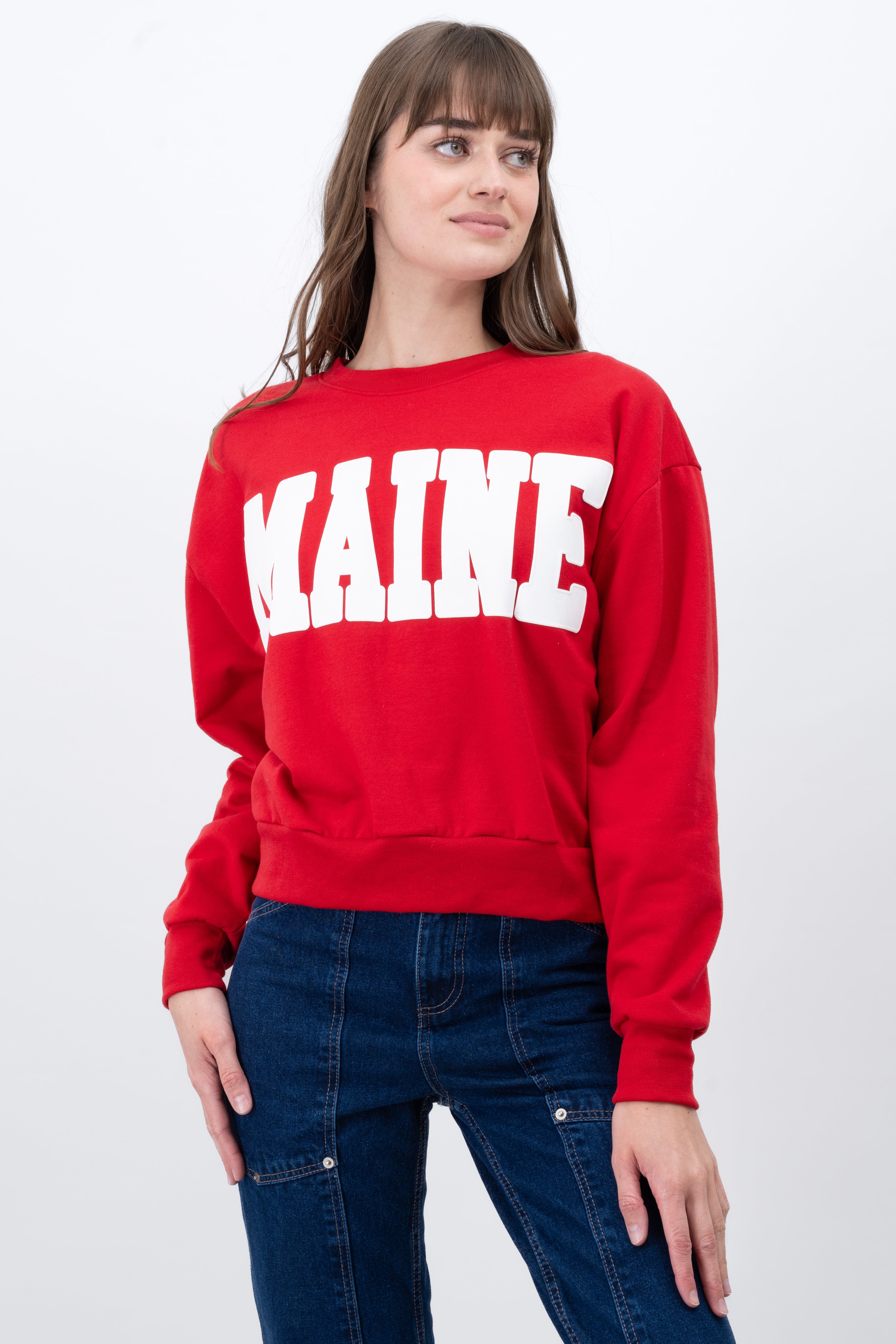 MAINE HYPSTER CROP Sweatshirt Combo red