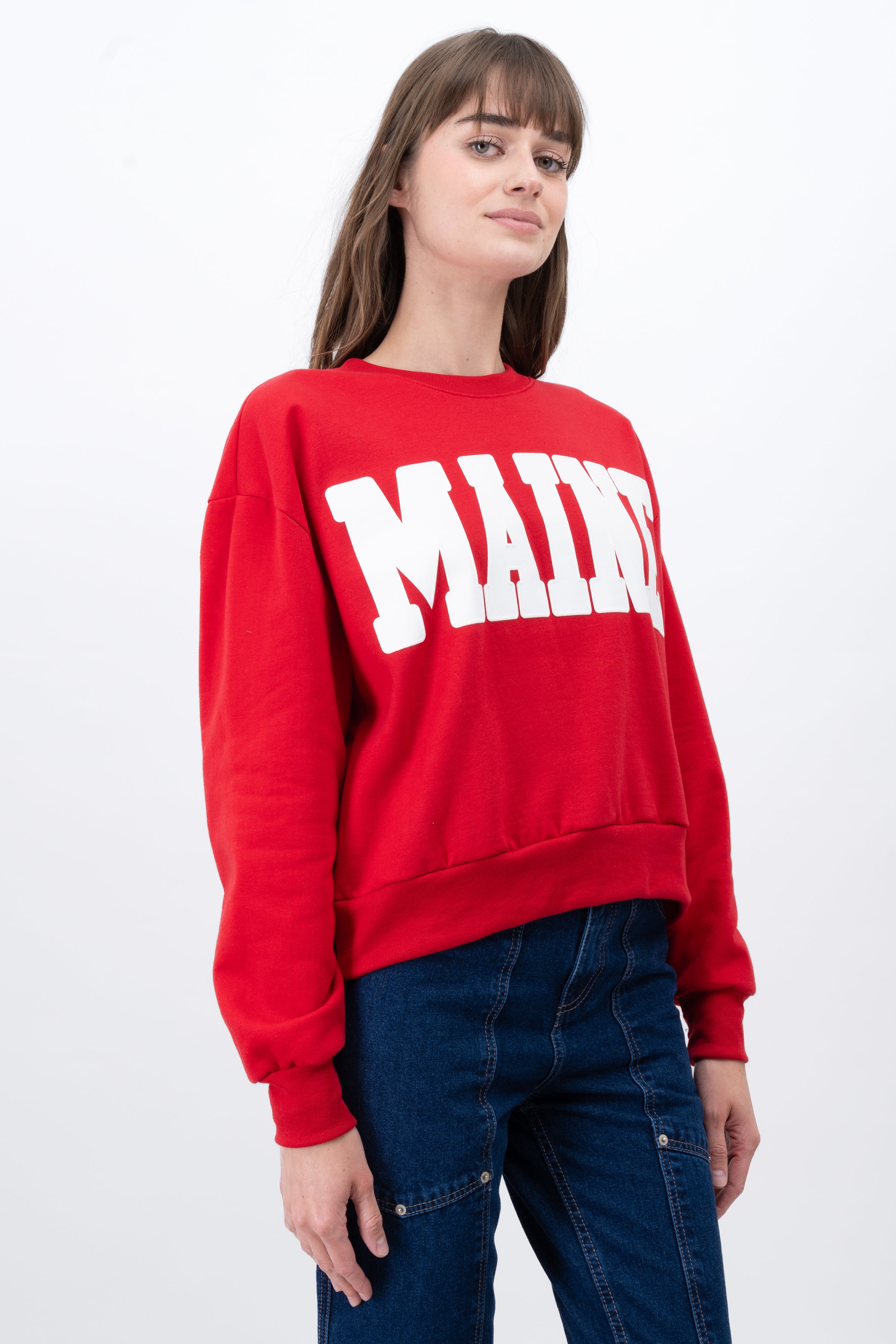 MAINE HYPSTER CROP Sweatshirt Combo red