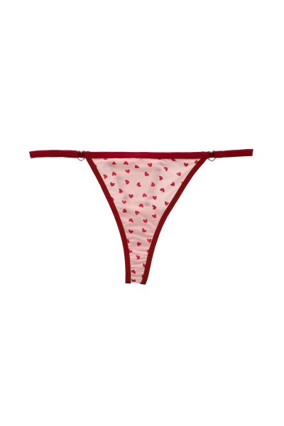 Tanga printed hearts PINK