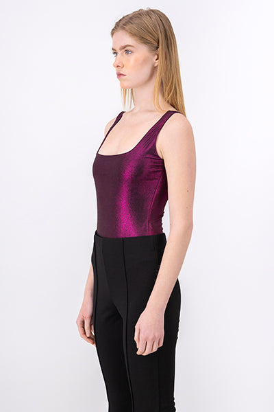 Metallic Smooth Bodysuit Brillos Bright pink