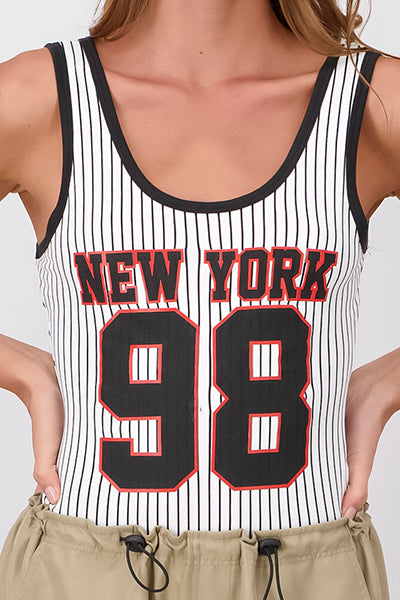 Bodysuit Lines New York White Combo