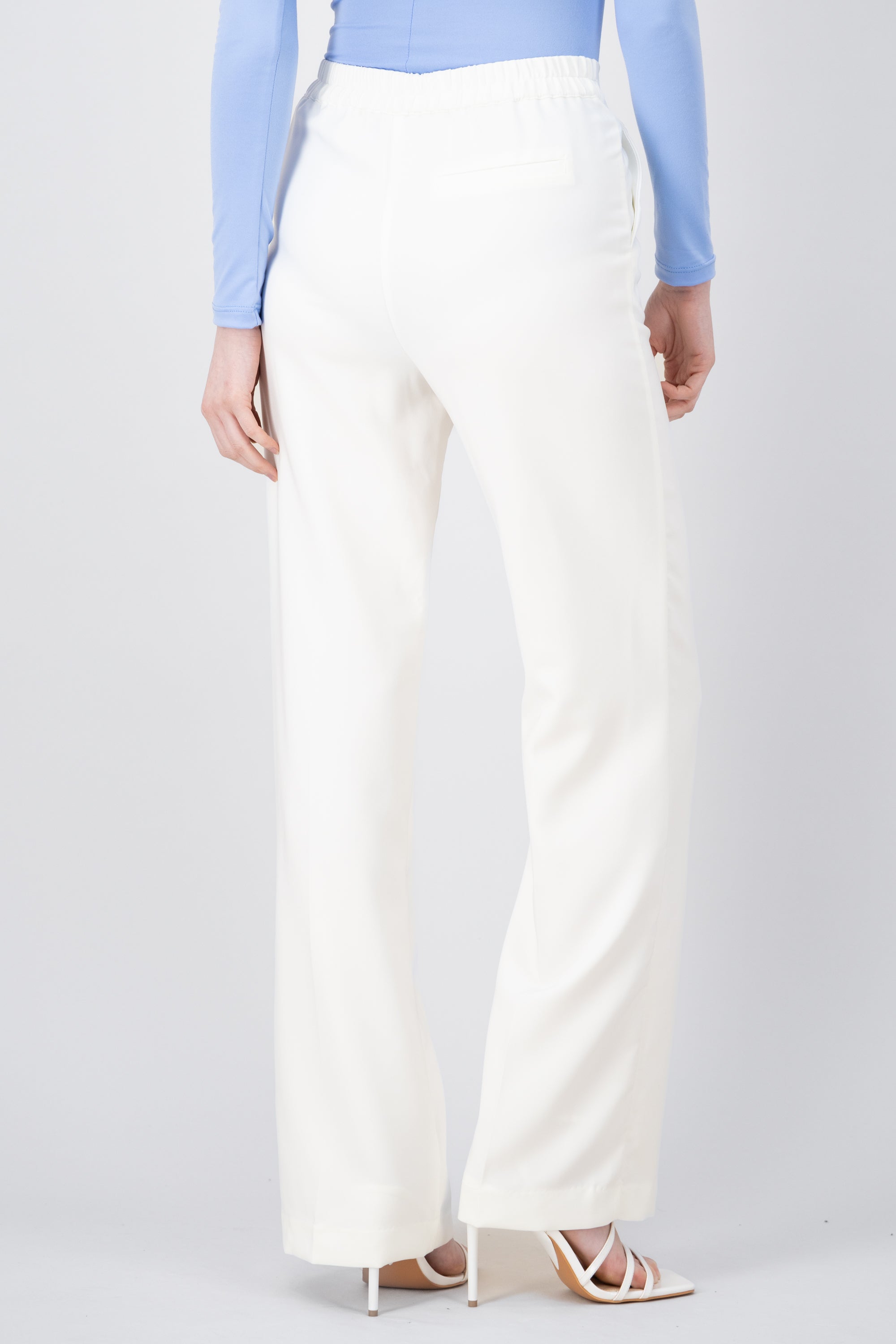 Pantalon Recto Liso Con Pinzas BLANCO