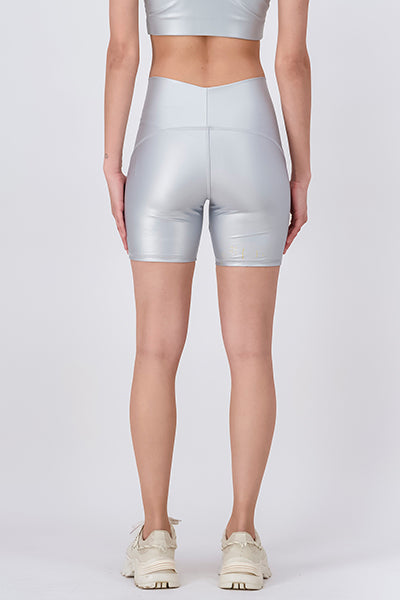 Metallic Effect Short Biker Effect SILVER