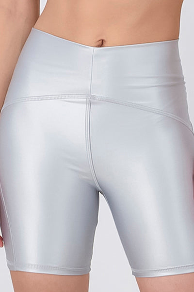 Metallic Effect Short Biker Effect SILVER