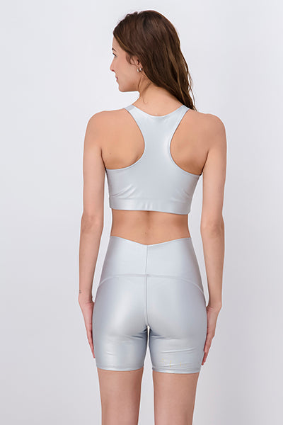 Metallic sports top SILVER