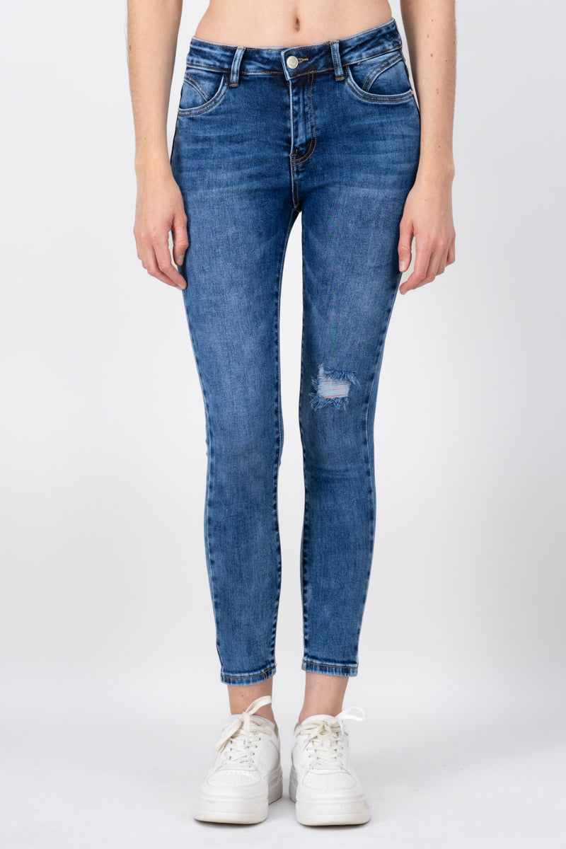 Jeans Skinny knee destruction ACID WASH