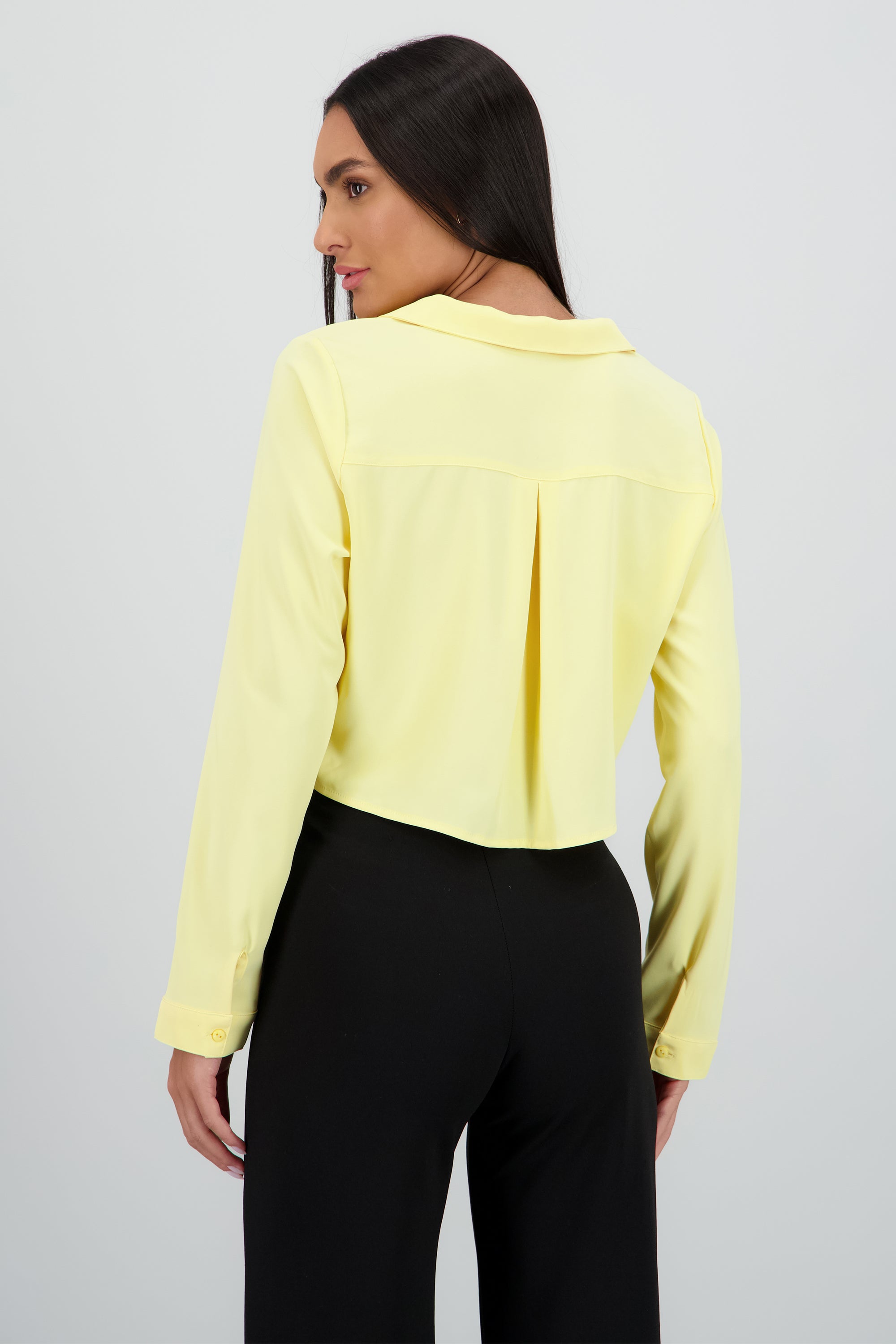 Camisa Lisa Manga Larga AMARILLO PASTEL
