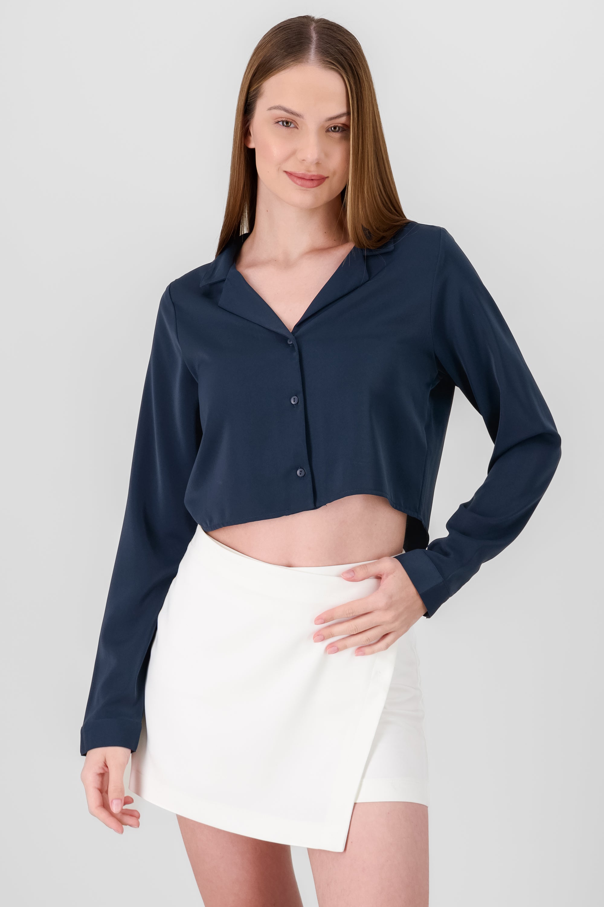 Lisa long sleeve shirt MARINE