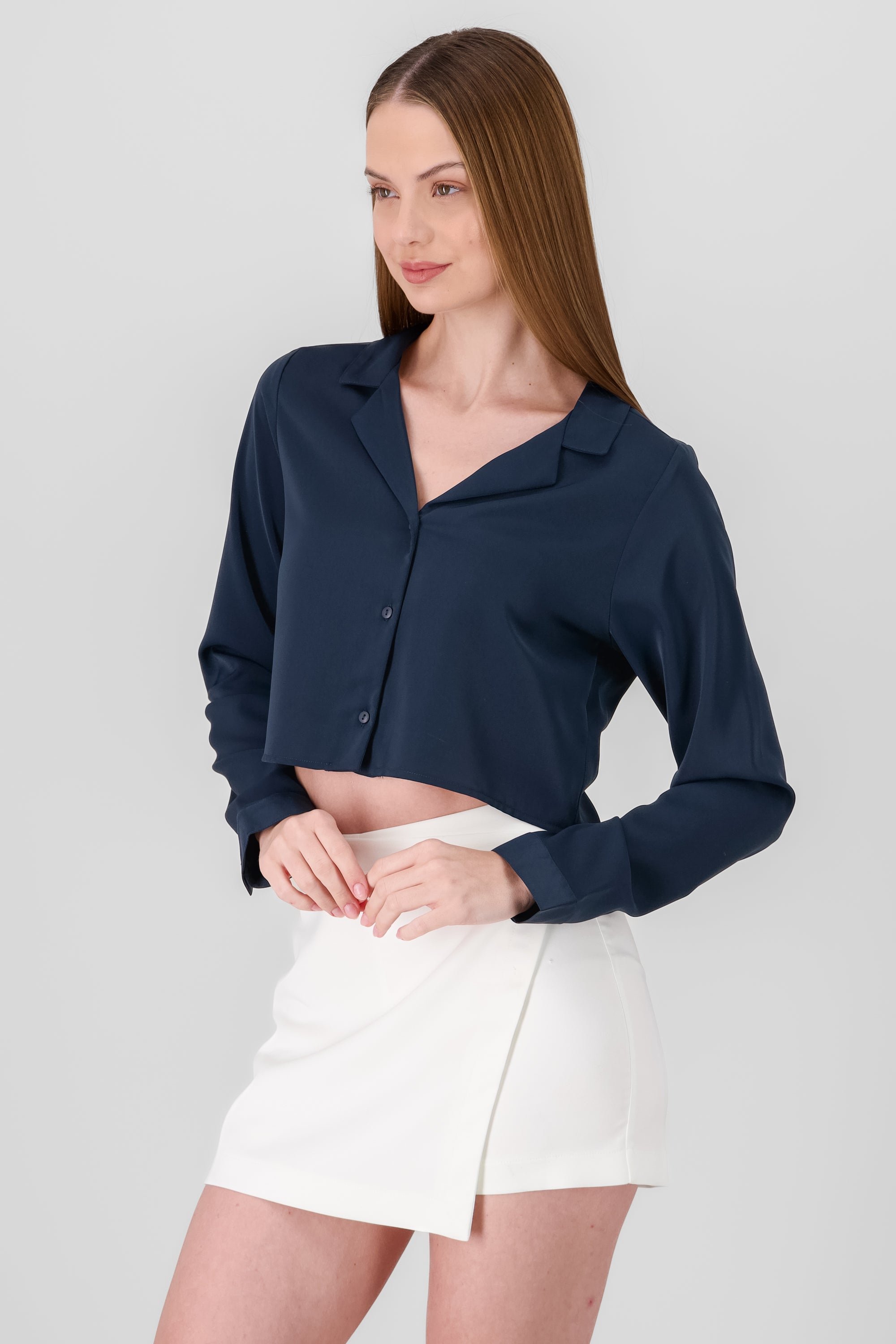 Lisa long sleeve shirt MARINE